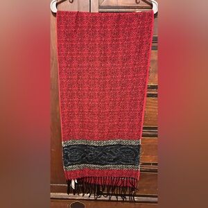 Elegant Red and Black Scarf